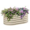 Outsunny 3.5' x 2' x 1.4' Galvanized Raised Garden Bed Kit, Outdoor Metal Elevated Planter Box with Safety Edging