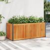Garden Planter 43.3"x17.7"x17.3" Solid Wood Acacia and Steel