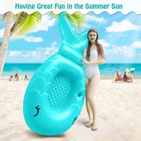 PVC Inflatable Mermaid Raft, Adult Water Leisure Inflatable Whale Floating Bed Float Raft Lounger,Pool Party Entertainment For All Ages