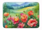 Iowa Wild Prairie Roses in Watercolor Memory Foam Kitchen Mat Machine Washable Anti-Fatigue Mat Cushion Comfort Bath Mat or Kitchen Rug