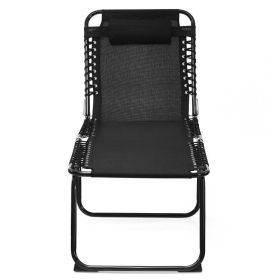 Folding Heightening Design Beach Lounge Chair with Pillow for Patio