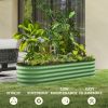 Outsunny 6.5' x 2' x 1.4' Galvanized Raised Garden Bed Kit, Outdoor Metal Elevated Planter Box with Safety Edging