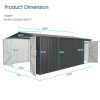 Outdoor Storage Shed 20x10 FT, Metal Garden Shed Backyard Utility Tool House Building with 2 Doors and 4 Vents for Car,Truck,Bike, Garbage Can,Tool