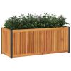 Garden Planter 43.3"x17.7"x17.3" Solid Wood Acacia and Steel