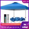 Camping Campaign Houses Outdoor Pop Up Canopy 10'x10' Tent Camping Sun Shelter-Series Party Tent 100 Sq. Ft of Shade (Blue) Mesh