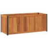 Garden Planter 43.3"x17.7"x17.3" Solid Wood Acacia and Steel