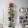 8 Tier Metal Plant Stand for Indoor Outdoor Flower Pot Display Planter Shelf, Charcoal Grey