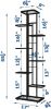 8 Tier Metal Plant Stand for Indoor Outdoor Flower Pot Display Planter Shelf, Charcoal Grey