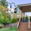 Double Shepherd Hooks for Outdoor, 79 Inch Heavy Duty Bird Feeder Pole for Hanging Bird Feeder, Garden Hooks Plant Baskets