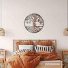 2D Iron Tree Wall Sculpture Life Tree Silhouette Decor Life Tree Wall Art Hollowed Out Hanging Sign For Farmhouse Home Wall