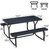 ECOTOUGE 5 FT Portable Picnic Table Benches Set for Outdoor, Heavy Duty Camping Picnic Tables, Weather Resistant, Suitable Patio