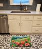Iowa Wild Prairie Roses in Watercolor Memory Foam Kitchen Mat Machine Washable Anti-Fatigue Mat Cushion Comfort Bath Mat or Kitchen Rug