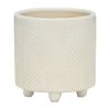 S/2 6/8" TEXTURED PLANTERS, SHINY WHITE