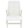 Folding Sun Lounger Plastic White