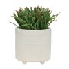 S/2 6/8" TEXTURED PLANTERS, SHINY WHITE