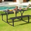 ECOTOUGE 5 FT Portable Picnic Table Benches Set for Outdoor, Heavy Duty Camping Picnic Tables, Weather Resistant, Suitable Patio