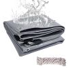 Heavy Duty Tarp Waterproof Plastic Poly 16Mil Thick Tarpaulin w/ Metal Grommets Emergency Rain Shelter Outdoor Cover Camping Use