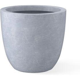14 Inch Dia Round Concrete Planter, Indoor Outdoor Large Plant Pot with Drainage Hole and Rubber Plug for Home Patio Garden (Color: Slate Gray, Sheet Size: 14 W)