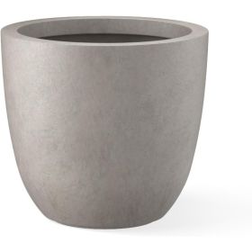 14 Inch Dia Round Concrete Planter, Indoor Outdoor Large Plant Pot with Drainage Hole and Rubber Plug for Home Patio Garden (Color: Weathered Concrete, Sheet Size: 14 W)