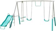 Sportspower Arcadia Swing Set - Outdoor Heavy-Duty Metal Playset for Kids with Slide