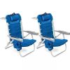 Beach Chair Set of 2, Adjustable 5 Positions,Cup Holder and Phone Holder,foldable Patio Recliner.
