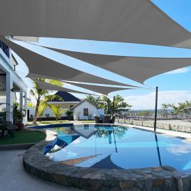 Artpuch Custom Size Dark Grey Sun Shade Sail Triangle Canopy 185 GSM Durable Fabric UV Block Awning for Outdoor Patio Garden Backyard (Customized Avai (Color: Dark grey, size: 13X16X16)