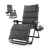Adjustable Metal Zero Gravity Lounge Chair with Removable Cushion and Cup Holder Tray