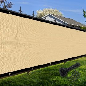 Artpuch Privacy Fence Screen Sand Customized Outdoor Mesh Panels for Backyard, Balcony,Patio,Construction Site with Zip Ties (Color: Sand, size: 6x70 ft)