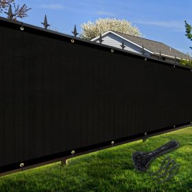 Artpuch Privacy Fence Screen Black Customized Outdoor Mesh Panels for Backyard, Balcony,Patio,Construction Site with Zip Ties (Color: Black, size: 6x45 ft)