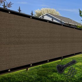 Artpuch Privacy Fence Screen Brown Customized Outdoor Mesh Panels for Backyard, Balcony,Patio,Construction Site with Zip Ties (Color: Brown, size: 4x290 ft)