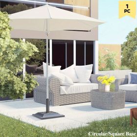 1 round/square, courtyard market umbrella base resin sunshade stand square, easy to install, suitable for beaches, lawns, decks, backyards (Color: black-1pc-square)