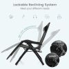 Adjustable Metal Zero Gravity Lounge Chair with Removable Cushion and Cup Holder Tray