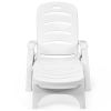5 Position Adjustable Folding Lounger Chaise Chair on Wheels