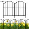 Decorative Garden Fence 10 Panels, Rustproof Metal Wire Animal Barrier Fence for Rabbit Dog