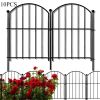 Decorative Garden Fence 10 Panels, Rustproof Metal Wire Animal Barrier Fence for Rabbit Dog