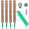 4Pcs Coco Coir Extendable Moss Pole for Climbing Plants Plant Support