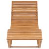 Rocking Sun Lounger with Cushion Solid Teak Wood