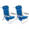 Beach Chair Set of 2, Adjustable 5 Positions,Cup Holder and Phone Holder,foldable Patio Recliner.