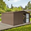 Backyard Storage Shed 11' x 12.5' with Galvanized Steel Frame & Windows