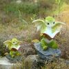 1pc Miniature Fairy Garden Figurines, Cute Resin Dragon Statue, Mini Dragon Reading Figurine, Mini Pink Dragon And Baby Statue, Fairy Garden Decor